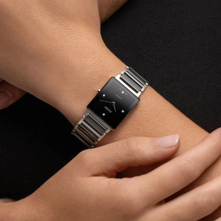 Rado Integral 23mm Black Diamond Dial Ladies Quartz Watch