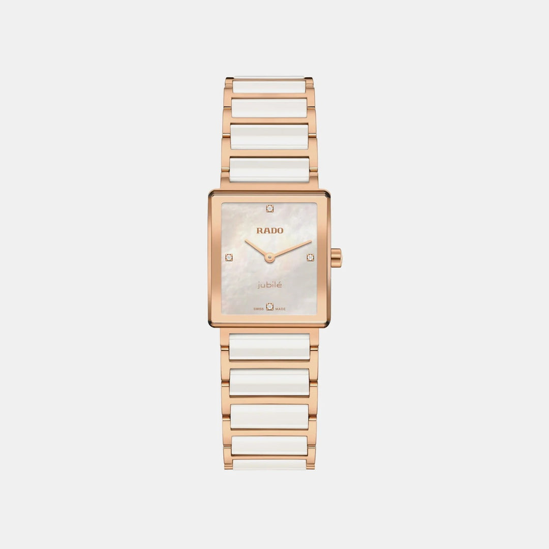 Rado Integral 23mm White Mother-of-Pearl Diamond Dial Rose Gold Ladies Watch
