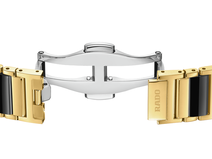 Rado Integral 23mm Black Dial Yellow Gold Ladies Quartz Watch