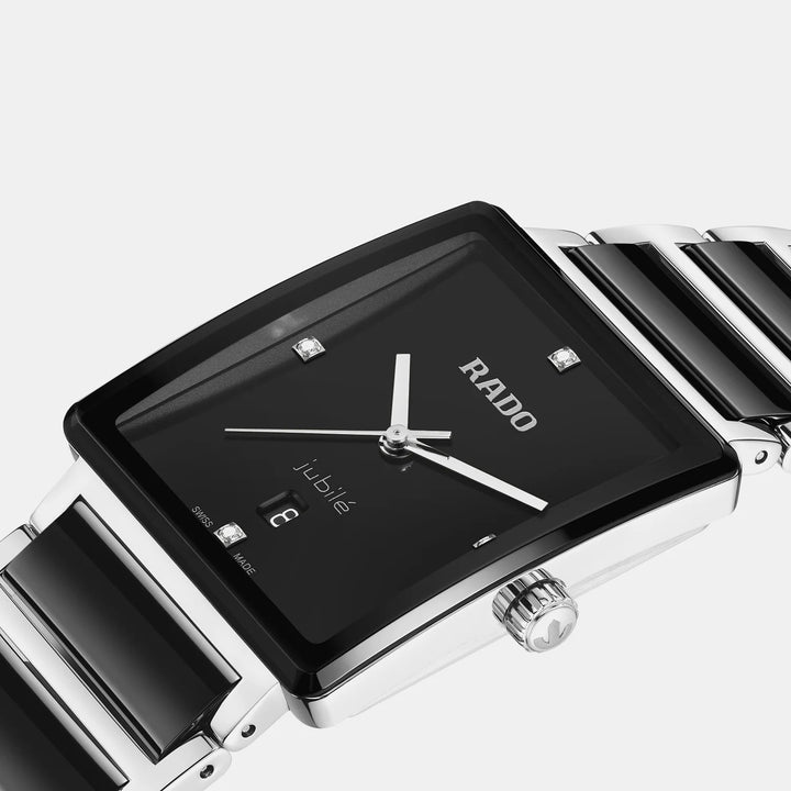 Rado Integral 31.5mm Black Diamond Dial Ceramic Bracelet Quartz Watch