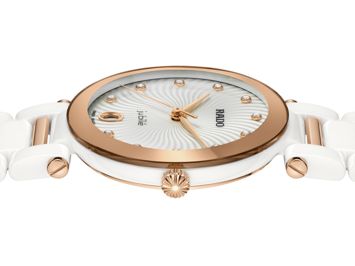 Rado LaCoupole 31mm White Ceramic Diamond Dial Ladies Quartz Watch
