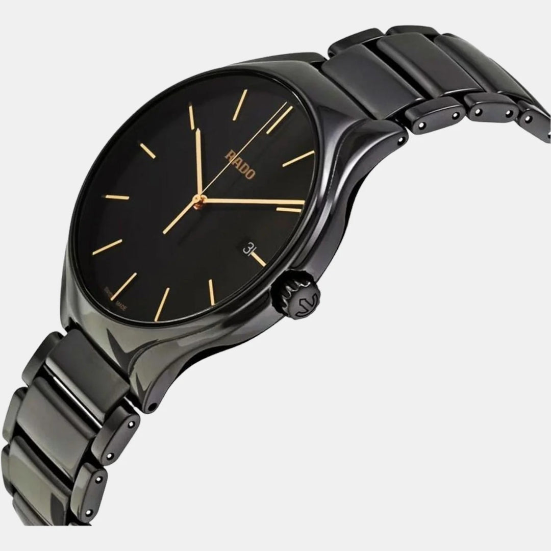 Rado True Round 30mm Black Ceramic Quartz Ladies Watch