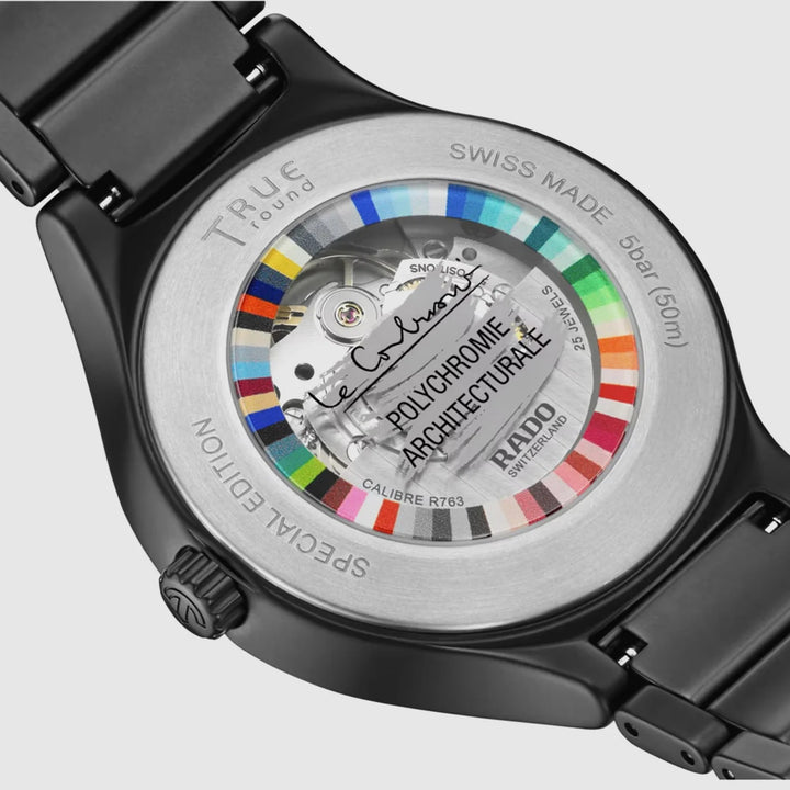 Rado True Round 40mm Le Corbusier Black Ceramic Automatic Watch