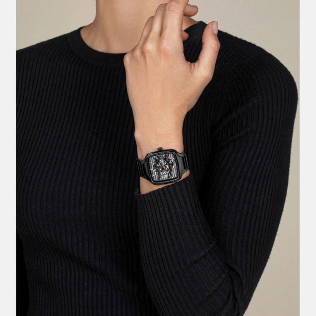 Rado True Square 38mm Black Ceramic Skeleton Automatic Watch