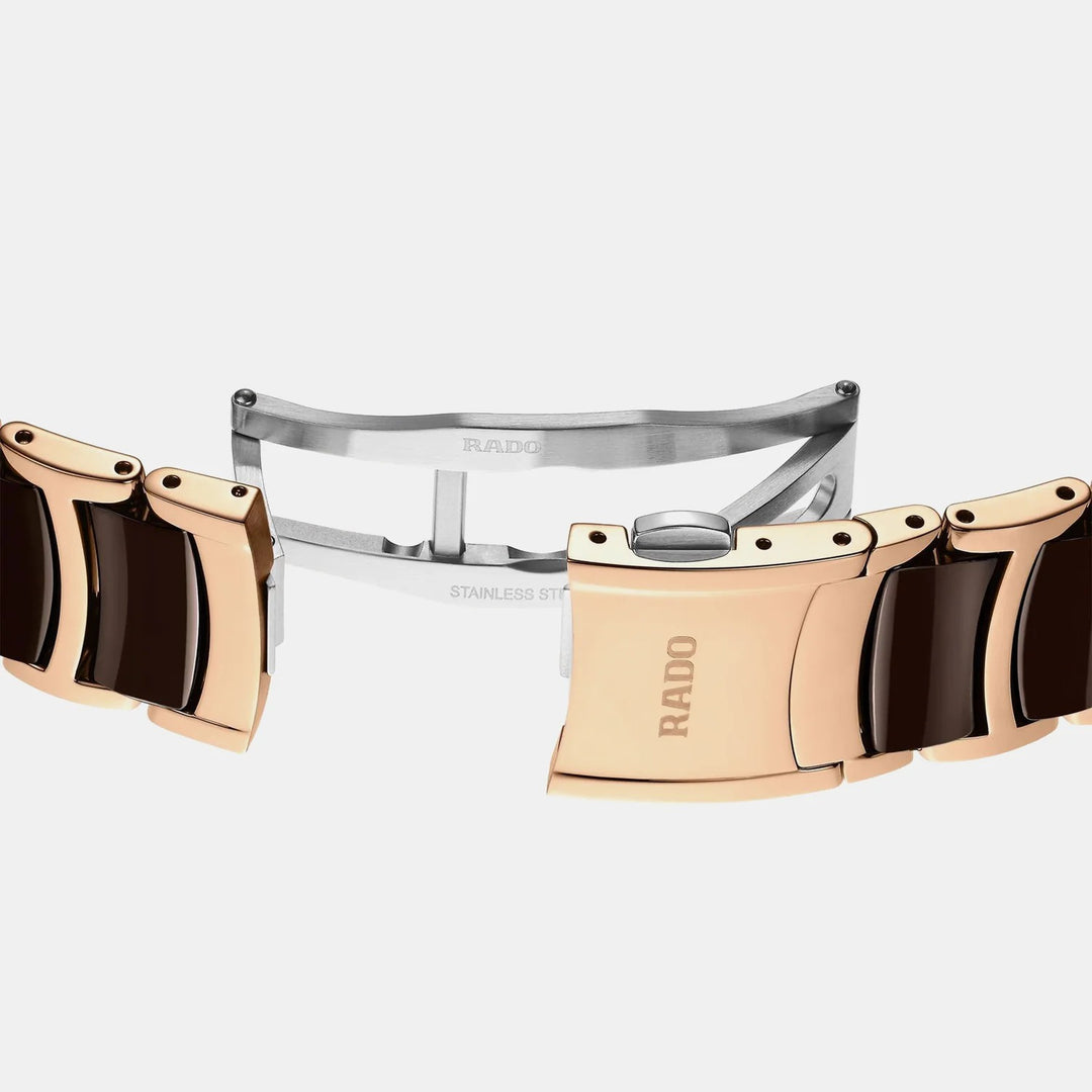 Rado Centrix 39.5mm Brown Gradient Open Heart Rose Gold Automatic Watch (R30013302)