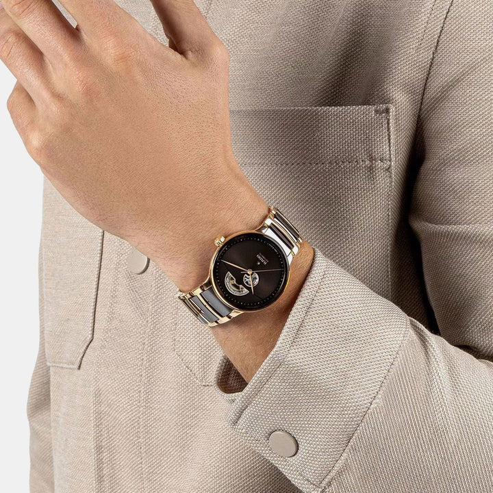 Rado Centrix 39.5mm Brown Gradient Open Heart Rose Gold Automatic Watch (R30013302)
