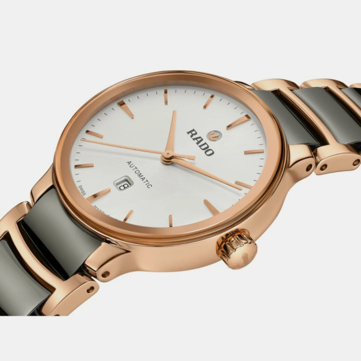 Rado Centrix 30.5mm Silver Dial Rose Gold Ladies Automatic Watch (R30019012)