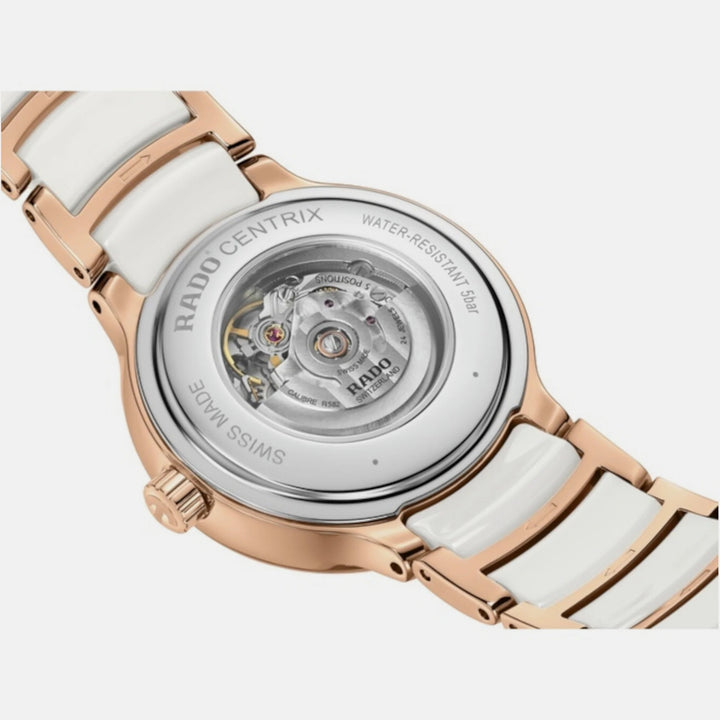 Rado Centrix 30.5mm White Faceted Diamond Dial Ladies Automatic Watch (R30019744)