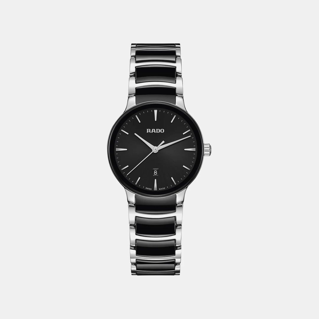 Rado Centrix 39.5mm Black Sunray Dial Steel Ceramic Quartz Watch R30026152