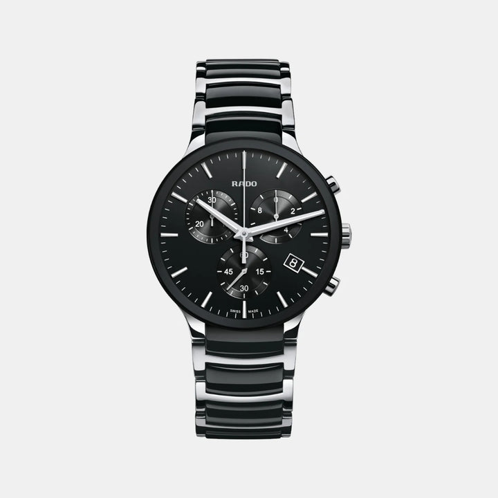 Rado Centrix Chronograph 40mm Black Dial Yellow Gold Ceramic Quartz Watch R30130152
