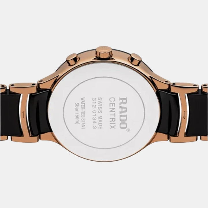 Rado Centrix Chronograph 41mm Black Dial Rose Gold Ceramic Quartz Watch R30187172