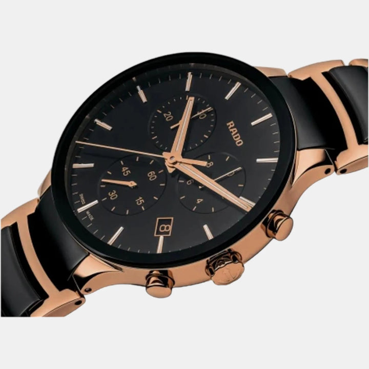 Rado Centrix Chronograph 41mm Black Dial Rose Gold Ceramic Quartz Watch R30187172