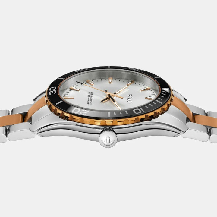 Rado HyperChrome 44mm Silver Dial Black Ceramic Bezel Quartz Men&