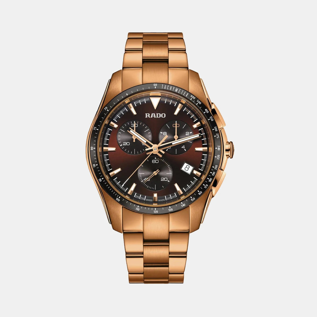 Rado HyperChrome Chronograph 44.9mm Brown Dial Rose Gold Two-Tone Men&