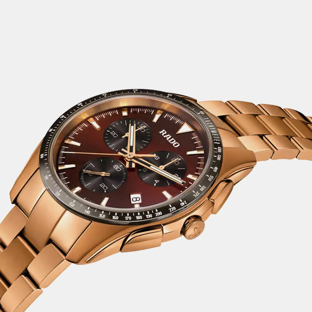 Rado HyperChrome Chronograph 44.9mm Brown Dial Rose Gold Two-Tone Men&