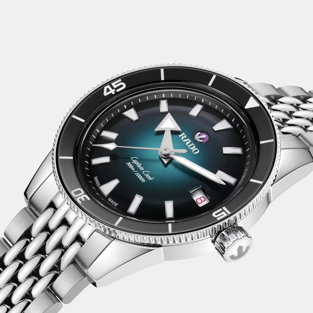 Rado Captain Cook Automatic 39mm Turquoise Gradient Dial Stainless Steel Watch R32223213