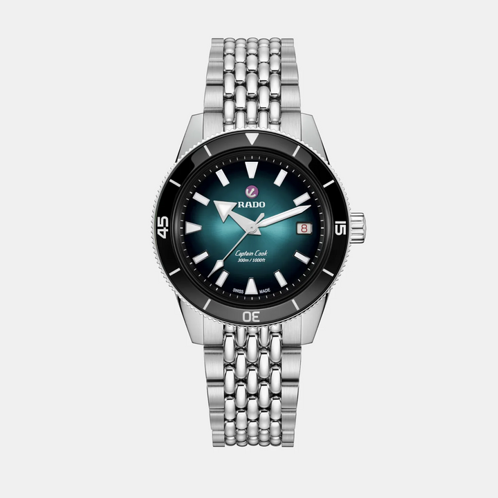 Rado Captain Cook Automatic 39mm Turquoise Gradient Dial Stainless Steel Watch R32223213