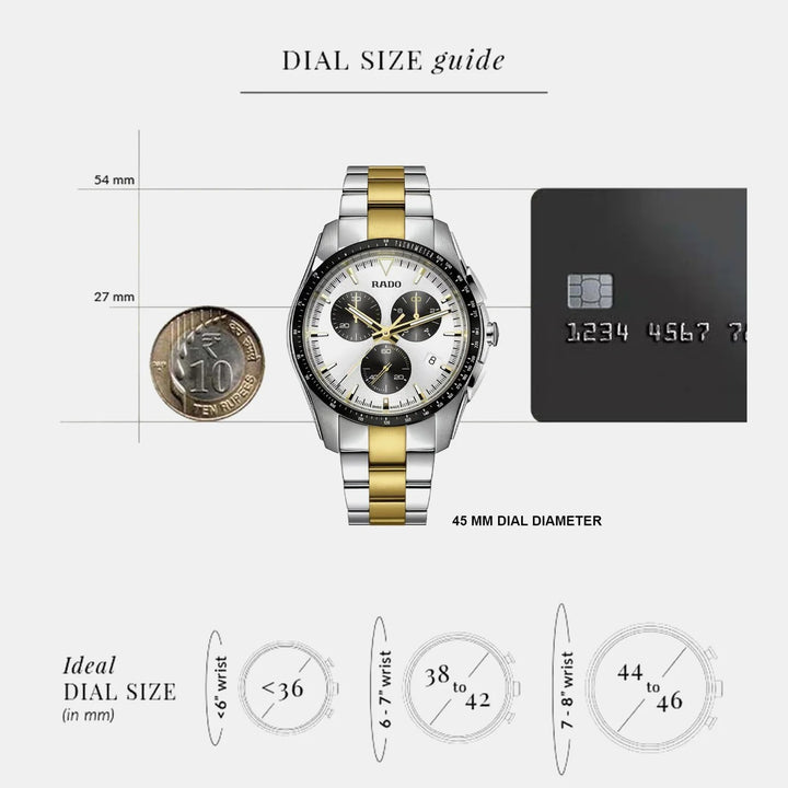 Rado HyperChrome Chronograph 44.9mm Silver Dial Two-Tone Men&