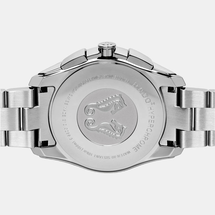 Rado HyperChrome Chronograph 44.9mm Silver Dial Black Ceramic Bezel Men&