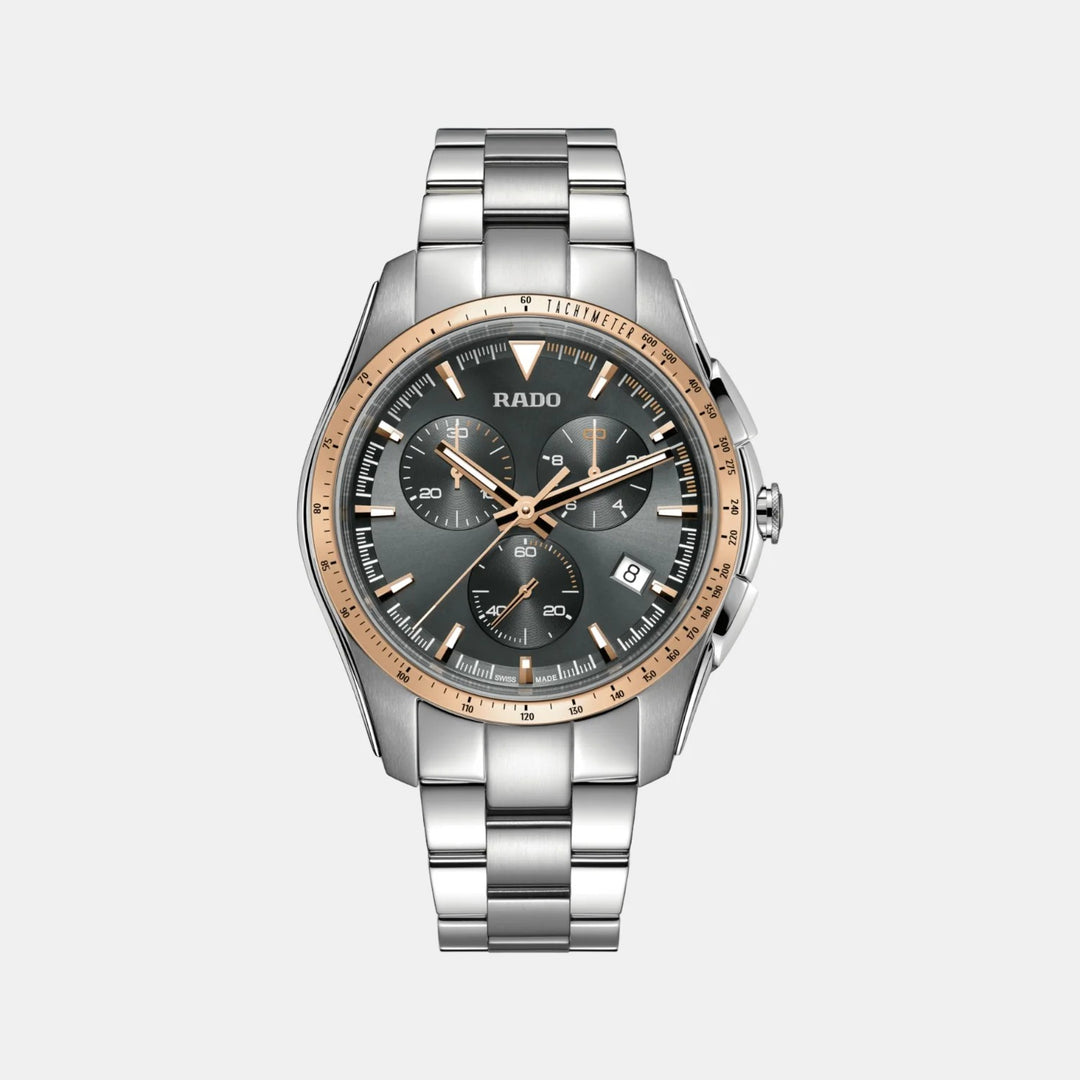 Rado HyperChrome Chronograph 44.9mm Silver Dial Black Ceramic Bezel Men&