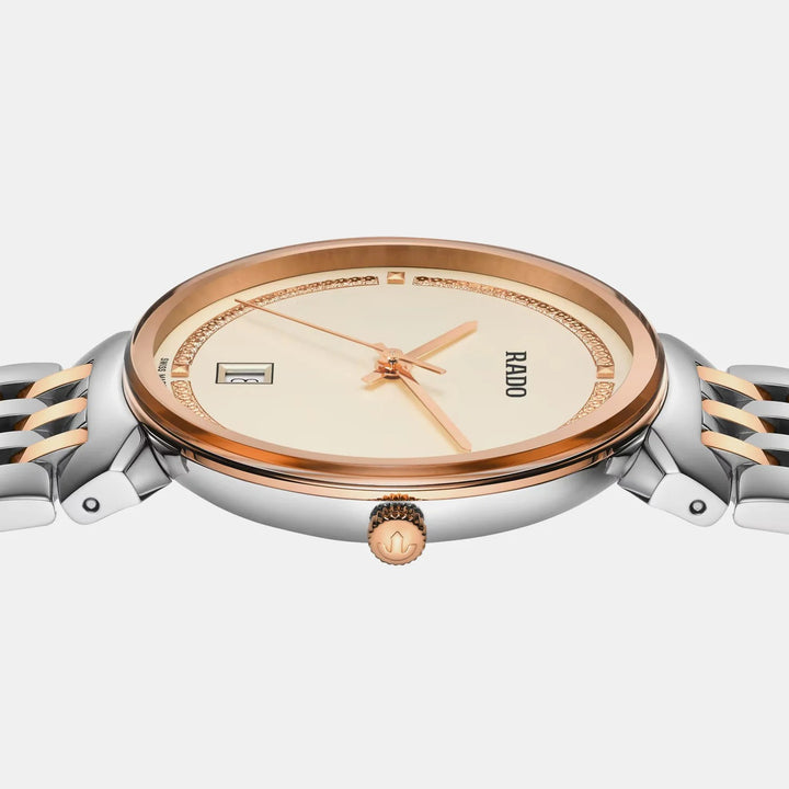 Rado Florence 38mm Champagne Dial Rose Gold Two-Tone Quartz Unisex Watch R48912403