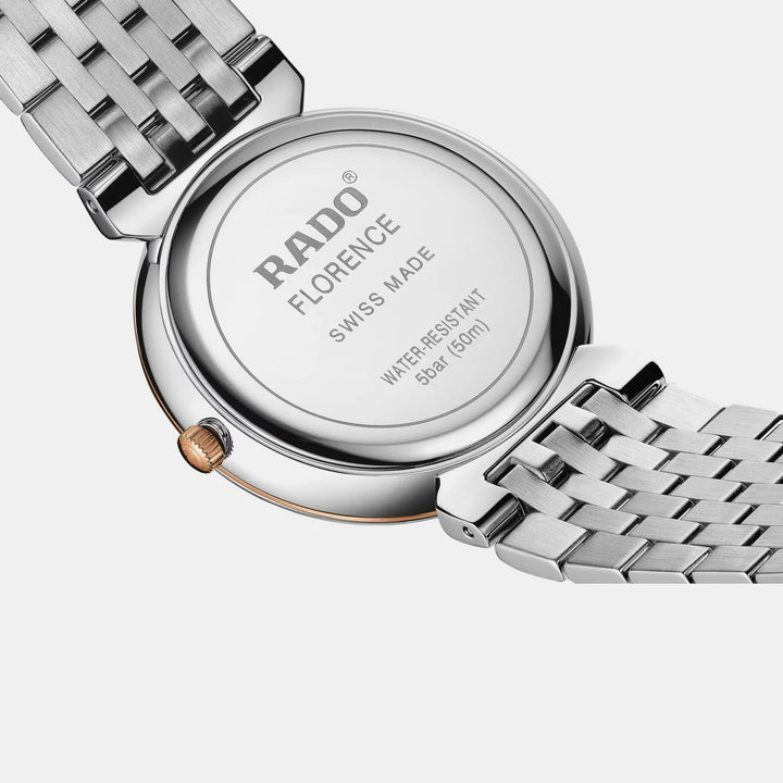 Rado Florence 38mm Champagne Dial Rose Gold Two-Tone Quartz Unisex Watch R48912403