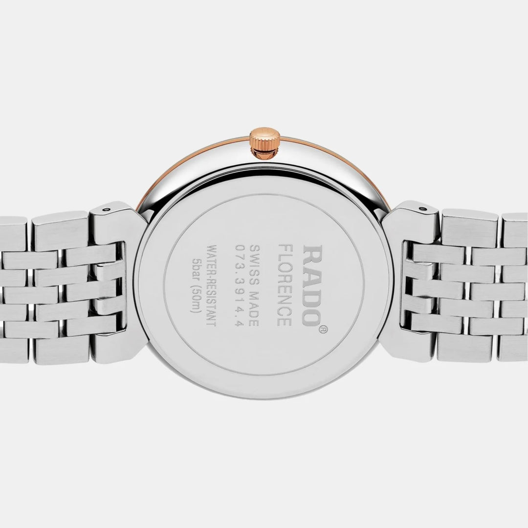 Rado Florence 38mm White Dial 4 Diamonds Stainless Steel Quartz Unisex Watch R48912723