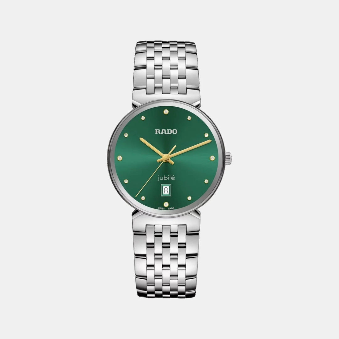 Rado Florence 38mm Green Dial 12 Diamonds Yellow Gold Quartz Unisex Watch R48912773
