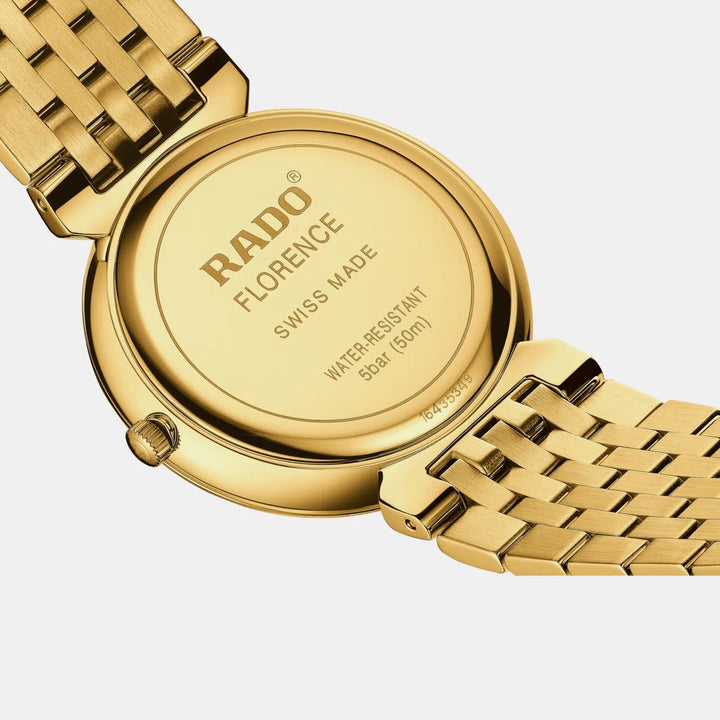 Rado Florence 38mm Yellow Gold Dial 12 Diamonds Yellow Gold PVD Quartz Unisex Watch R48914713