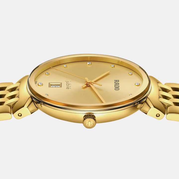 Rado Florence 38mm Yellow Gold Dial 12 Diamonds Yellow Gold PVD Quartz Unisex Watch R48914713