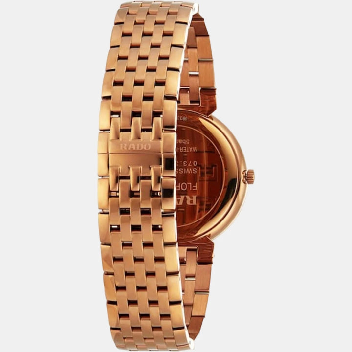 Rado Florence 38mm Brown Dial 4 Diamonds Rose Gold PVD Quartz Unisex Watch R48916703