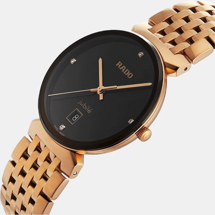 Rado Florence 38mm Brown Dial 4 Diamonds Rose Gold PVD Quartz Unisex Watch R48916703