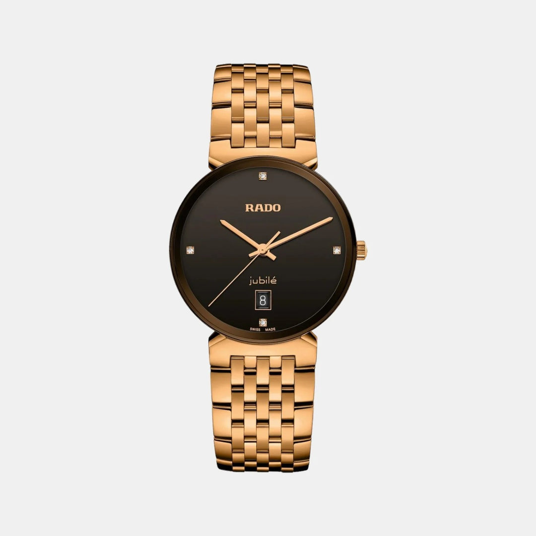 Rado Florence 38mm Brown Dial 4 Diamonds Rose Gold PVD Quartz Unisex Watch R48916703