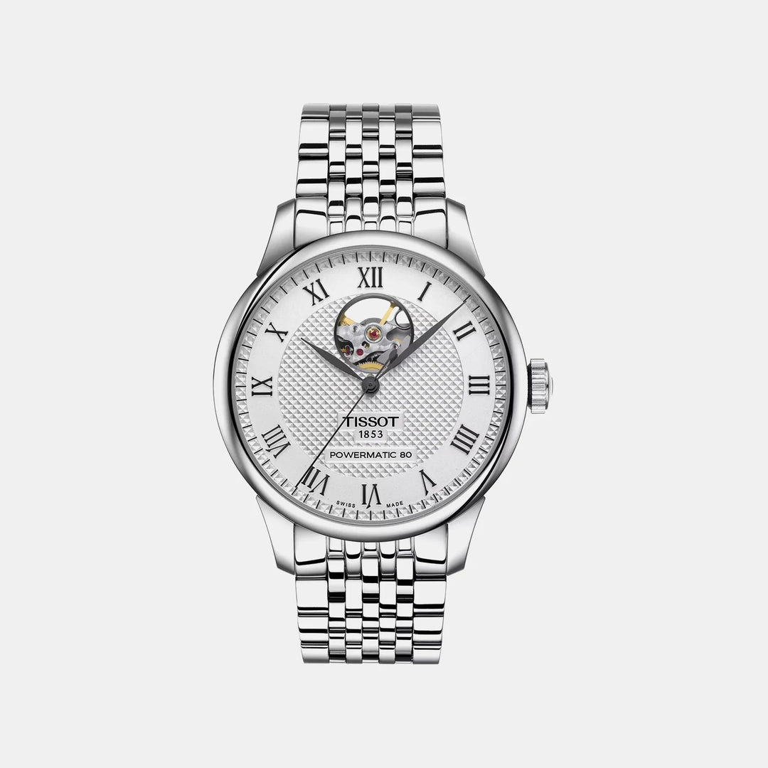 Tissot Le Locle Open Heart Powermatic 80 Watch – 39.3mm Silver Dial | T0064071103302