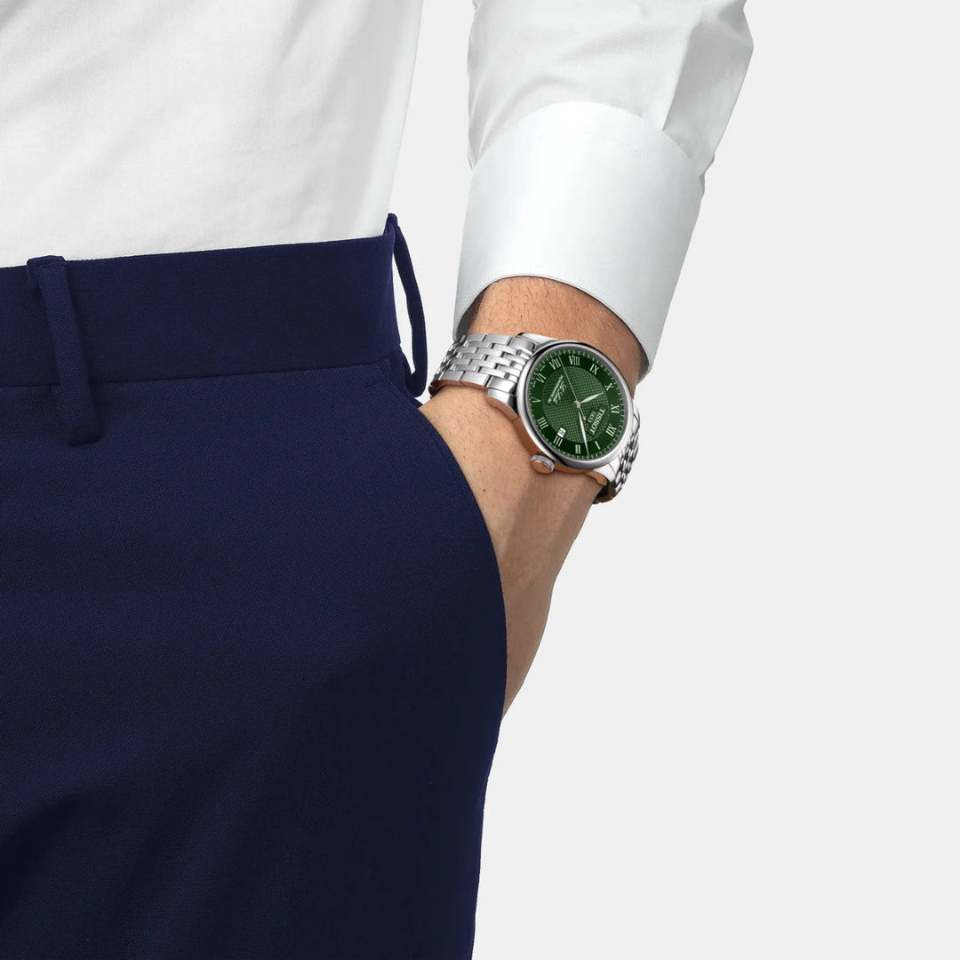 Tissot Le Locle Powermatic 80 Watch – 39.3mm Green Guilloche Dial | T0064071109300