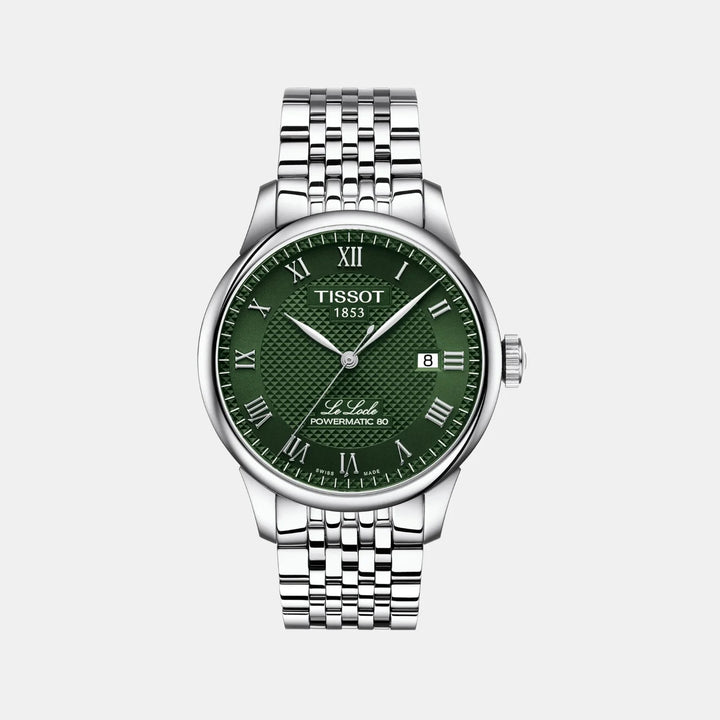 Tissot Le Locle Powermatic 80 Watch – 39.3mm Green Guilloche Dial | T0064071109300