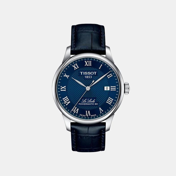Tissot Le Locle Powermatic 80 Watch – 39mm Blue Dial Blue Leather Strap | T0064071604300