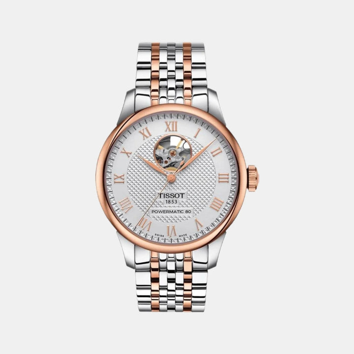 Tissot Le Locle Open Heart Two-Tone Powermatic 80 Watch – 39.3mm Rose Gold | T0064072203302