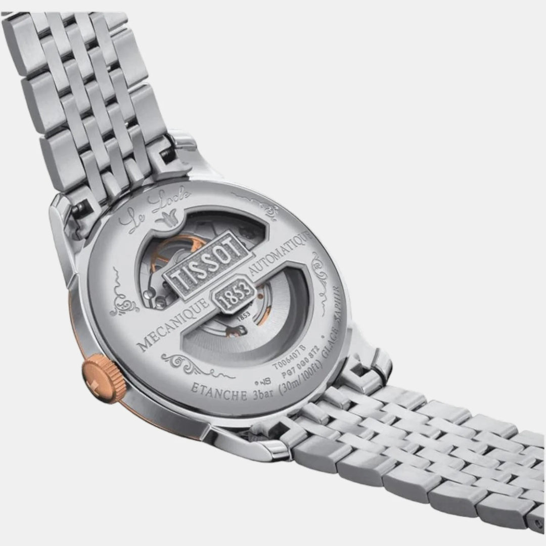 Tissot Le Locle Open Heart Two-Tone Powermatic 80 Watch – 39.3mm Rose Gold | T0064072203302