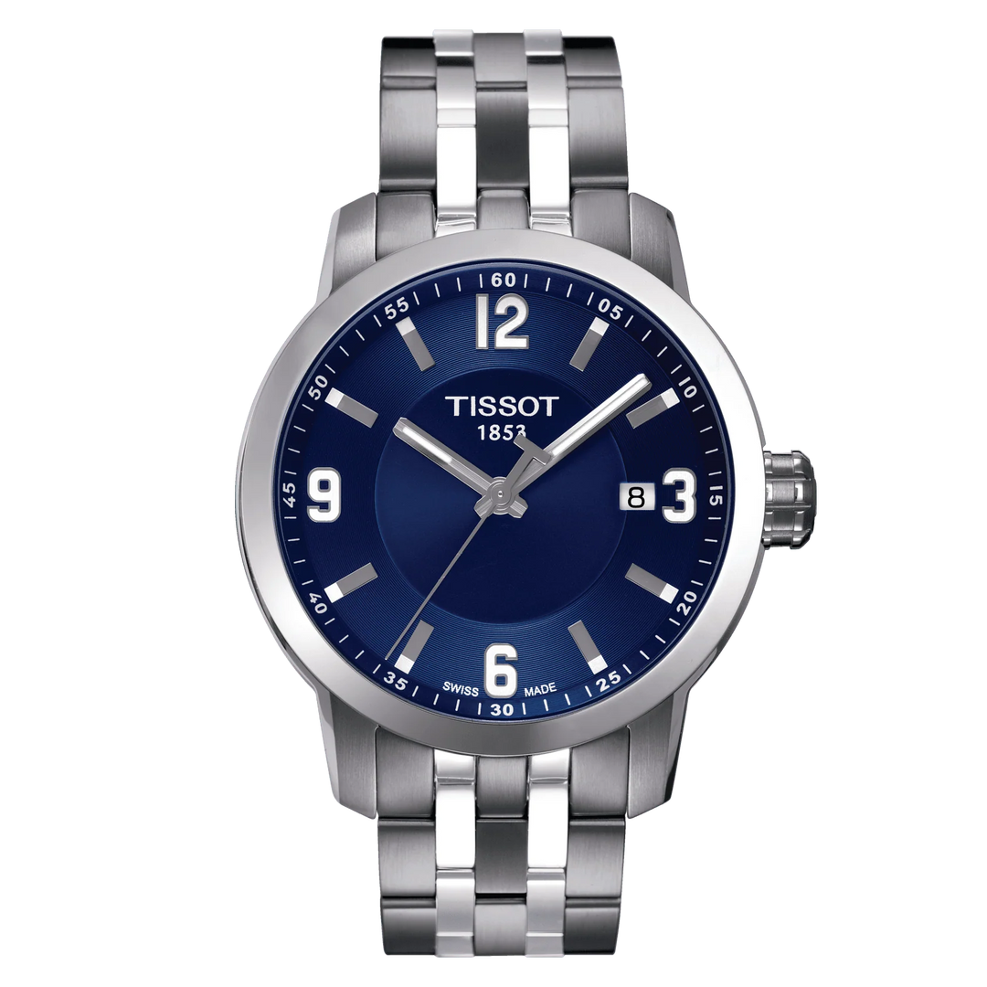 Tissot PRC 200 Quartz Watch – 39mm Blue Dial Steel Bracelet