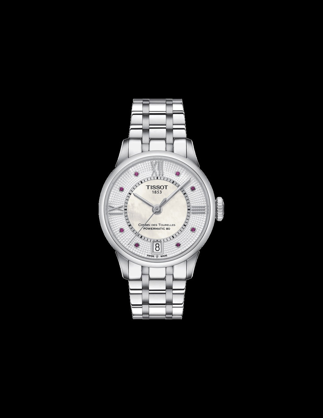 Tissot Chemin des Tourelles Ladies Automatic Watch – 32mm White Dial Steel Bracelet