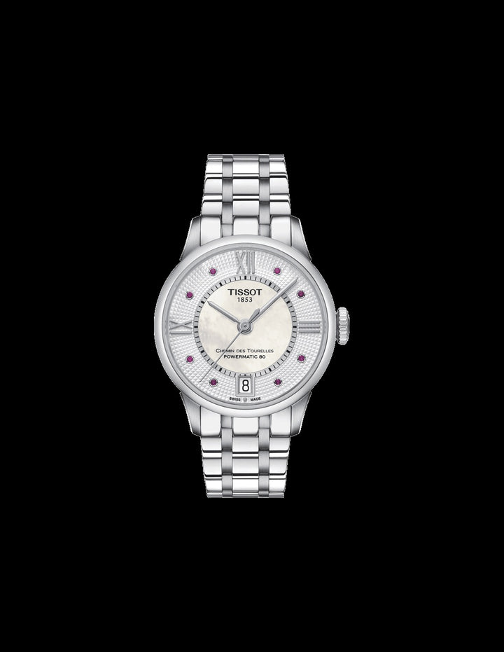 Tissot Chemin des Tourelles Ladies Automatic Watch – 32mm White Dial Steel Bracelet