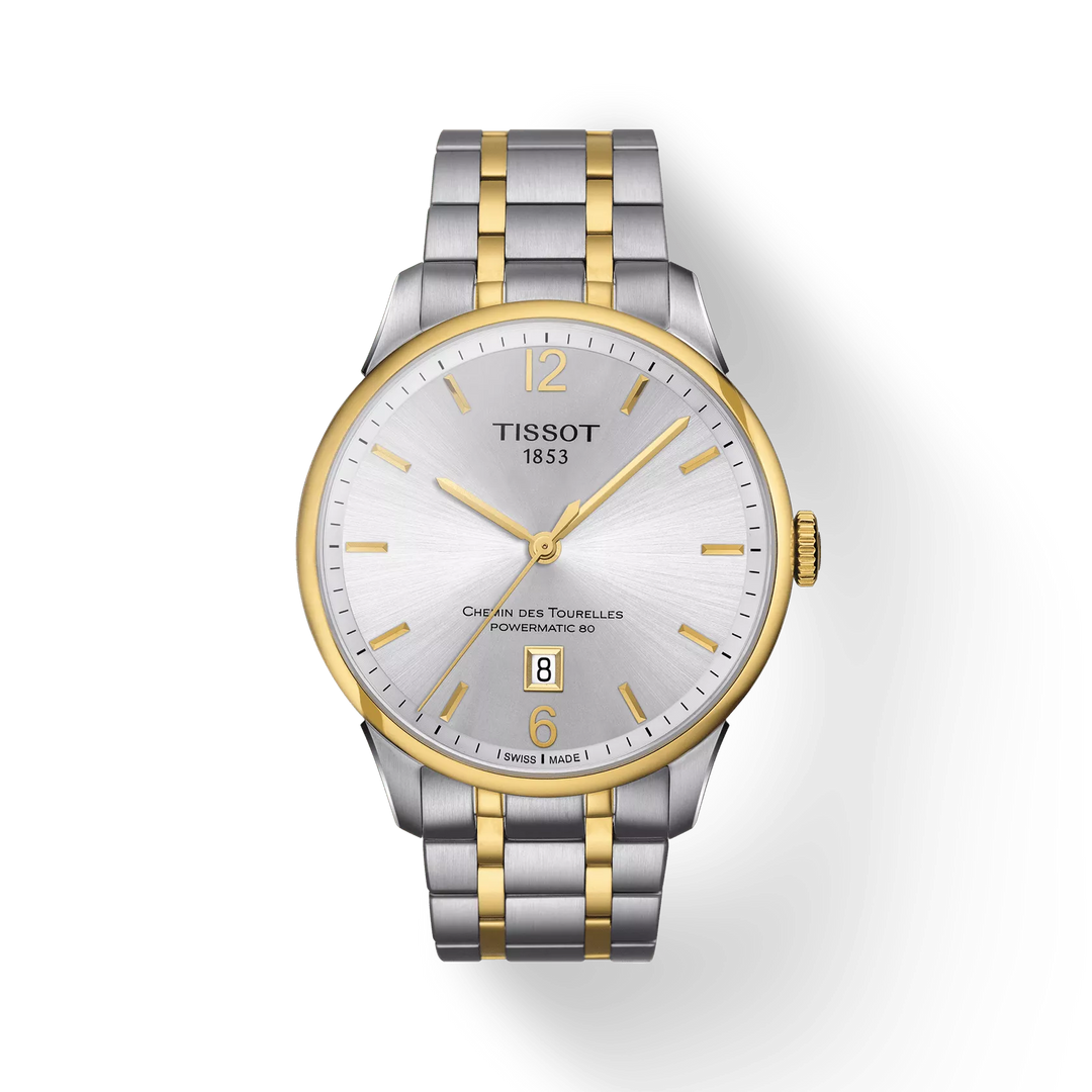 Tissot Chemin des Tourelles Powermatic 80 Two-Tone Watch – 42mm Silver Dial