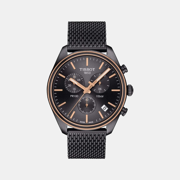 Tissot PR 100 Quartz Chronograph Watch – 41mm Anthracite Dial Steel Bracelet