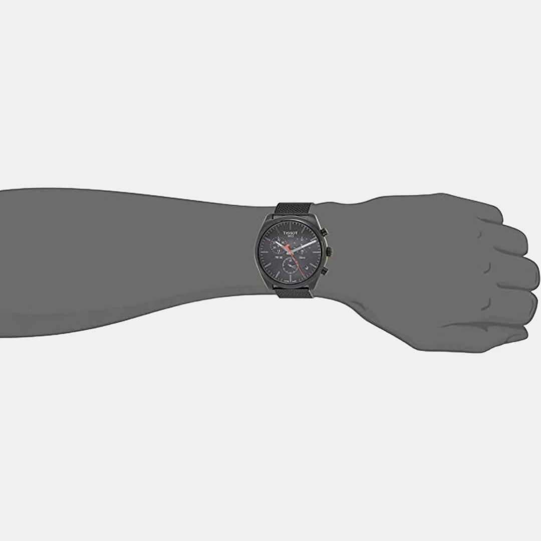 Tissot PR 100 Quartz Chronograph Watch – 41mm Black Dial Black PVD Steel Bracelet