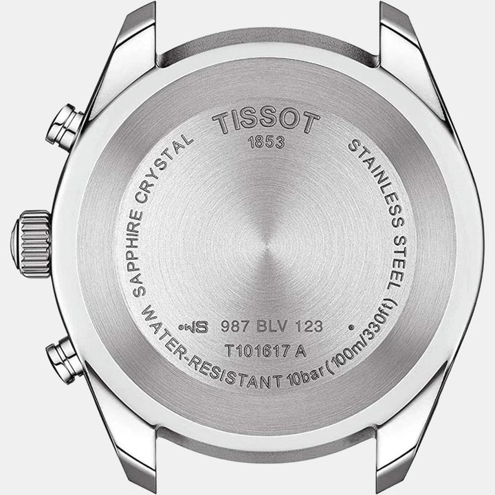 Tissot PR 100 Sport Gent Quartz Chronograph Watch – 44mm Silver Dial Brown Leather Strap