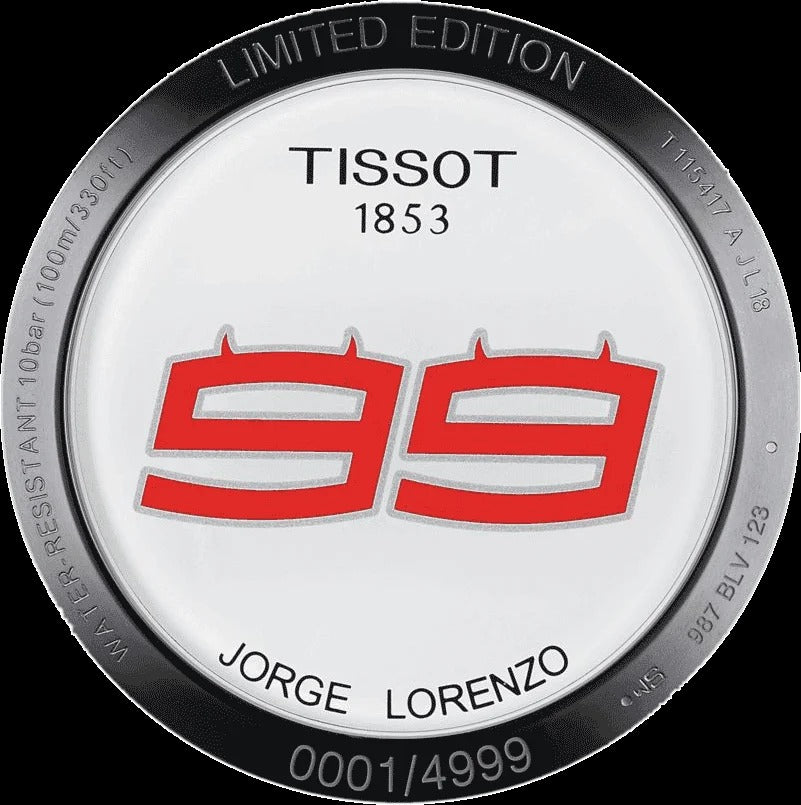Tissot T-Race Jorge Lorenzo 2018 Limited Edition Chronograph Watch – Black PVD Rubber Strap