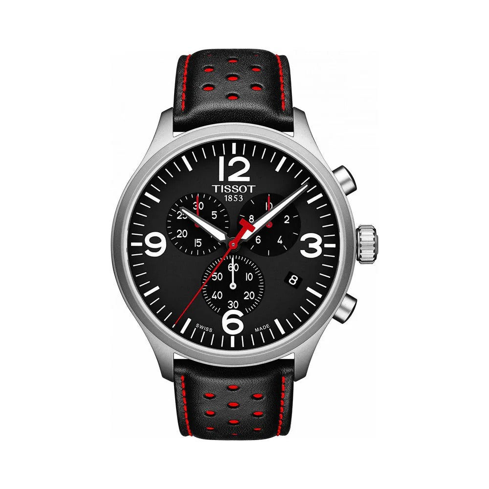 Tissot Chrono XL Classic Quartz Chronograph Watch – 45mm Black Dial Fabric Strap