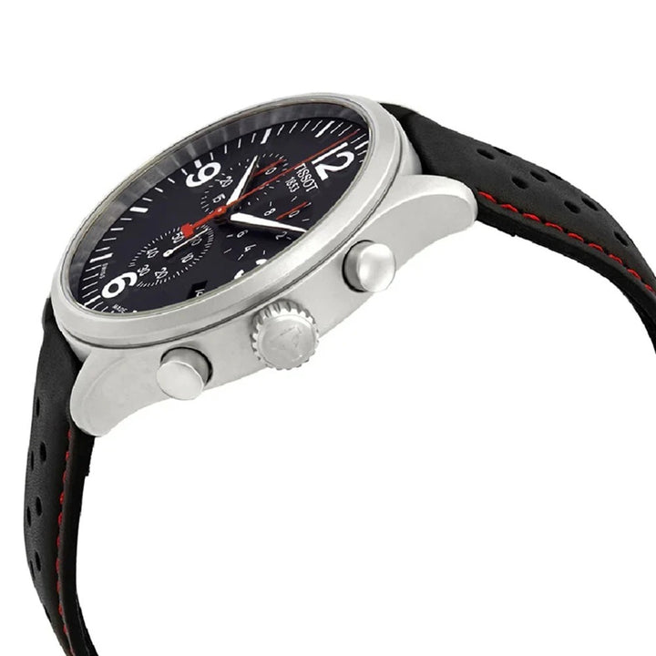 Tissot Chrono XL Classic Quartz Chronograph Watch – 45mm Black Dial Fabric Strap