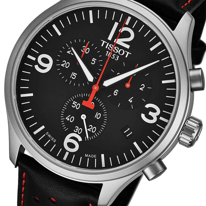 Tissot Chrono XL Classic Quartz Chronograph Watch – 45mm Black Dial Fabric Strap
